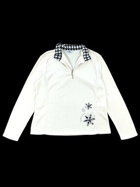 Crocodile Ladies Vintage Ivory Quarter Zip Pullover